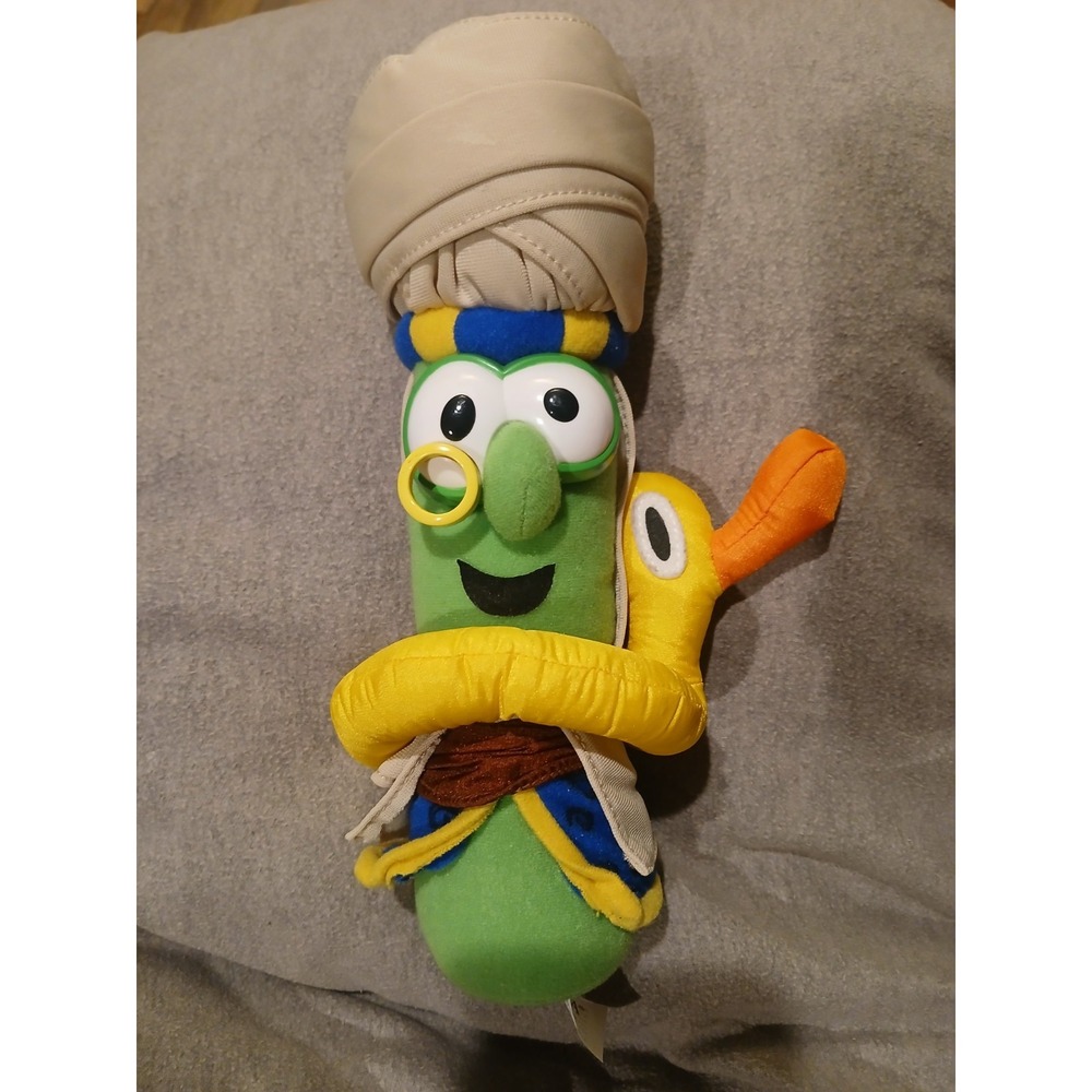 Vintage Rare VeggieTales Archibald Asparagus Jonah Yellow Duck  Plush  9"